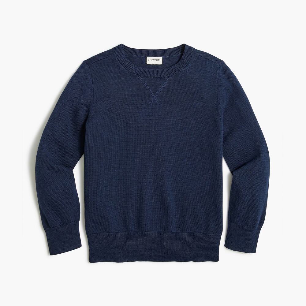 J.Crew CrewCuts Boys' cotton crewneck sweater Navy NWT S